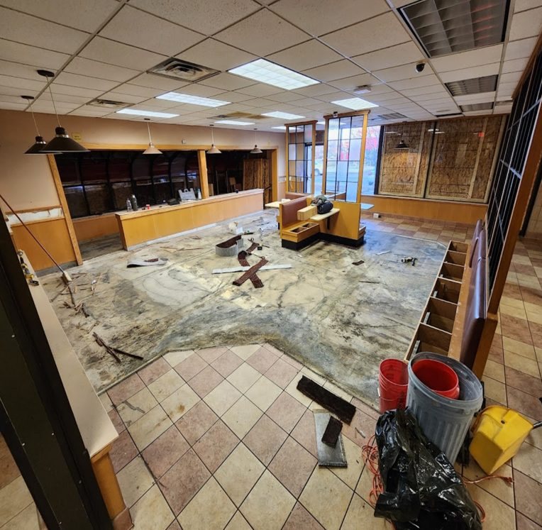 Hibachi restaurant, dining room, before